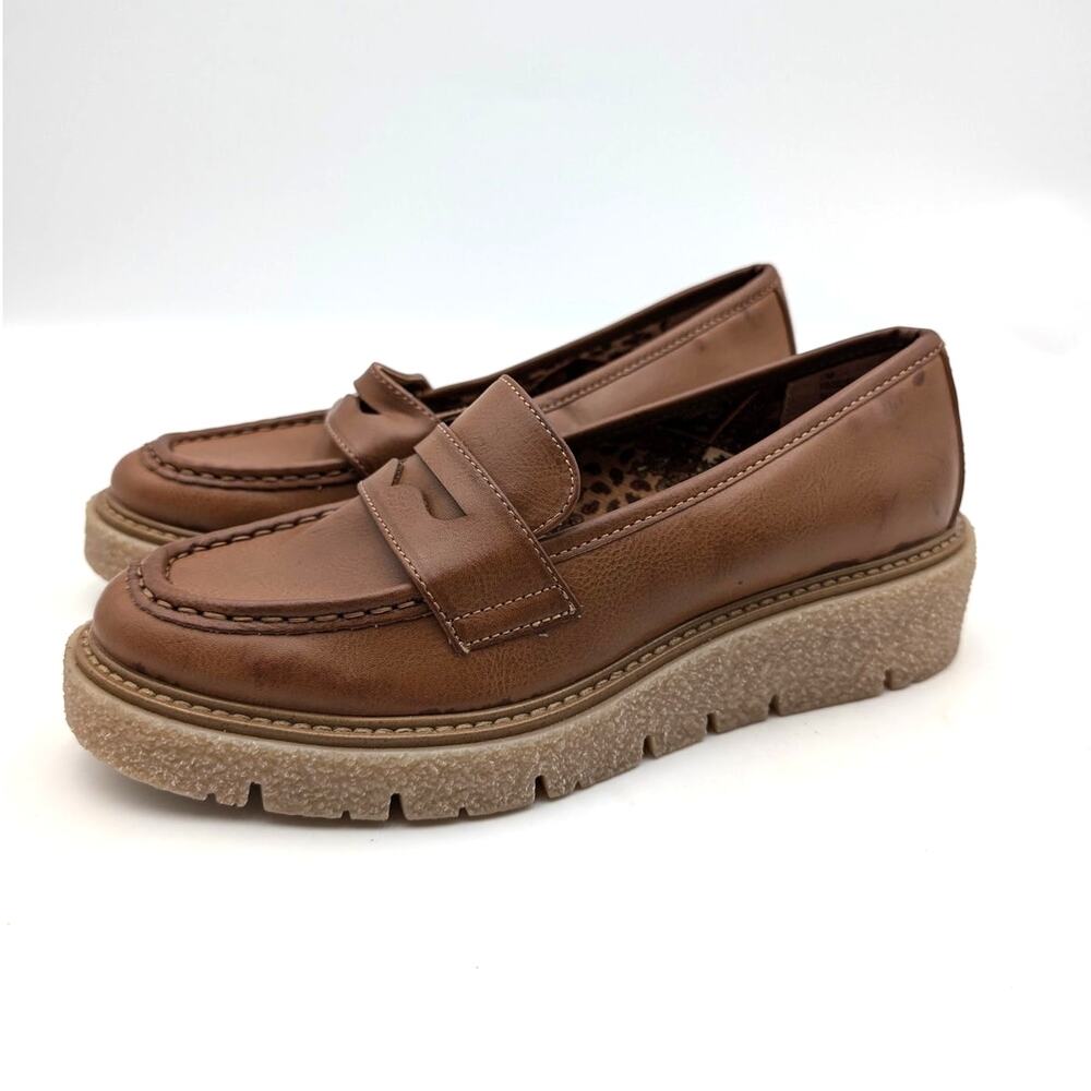 Korks Haidee Penny Loafer Shoes Round Toe Women's Brown Size US7M EU37.5